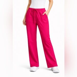 CHICFLEX, Medical scrub pants womens , size 1X Fuchsia, Stretch Elastic Waist